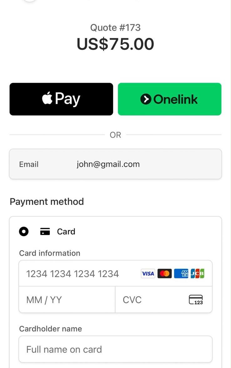 Deposits Price Estimates Screen