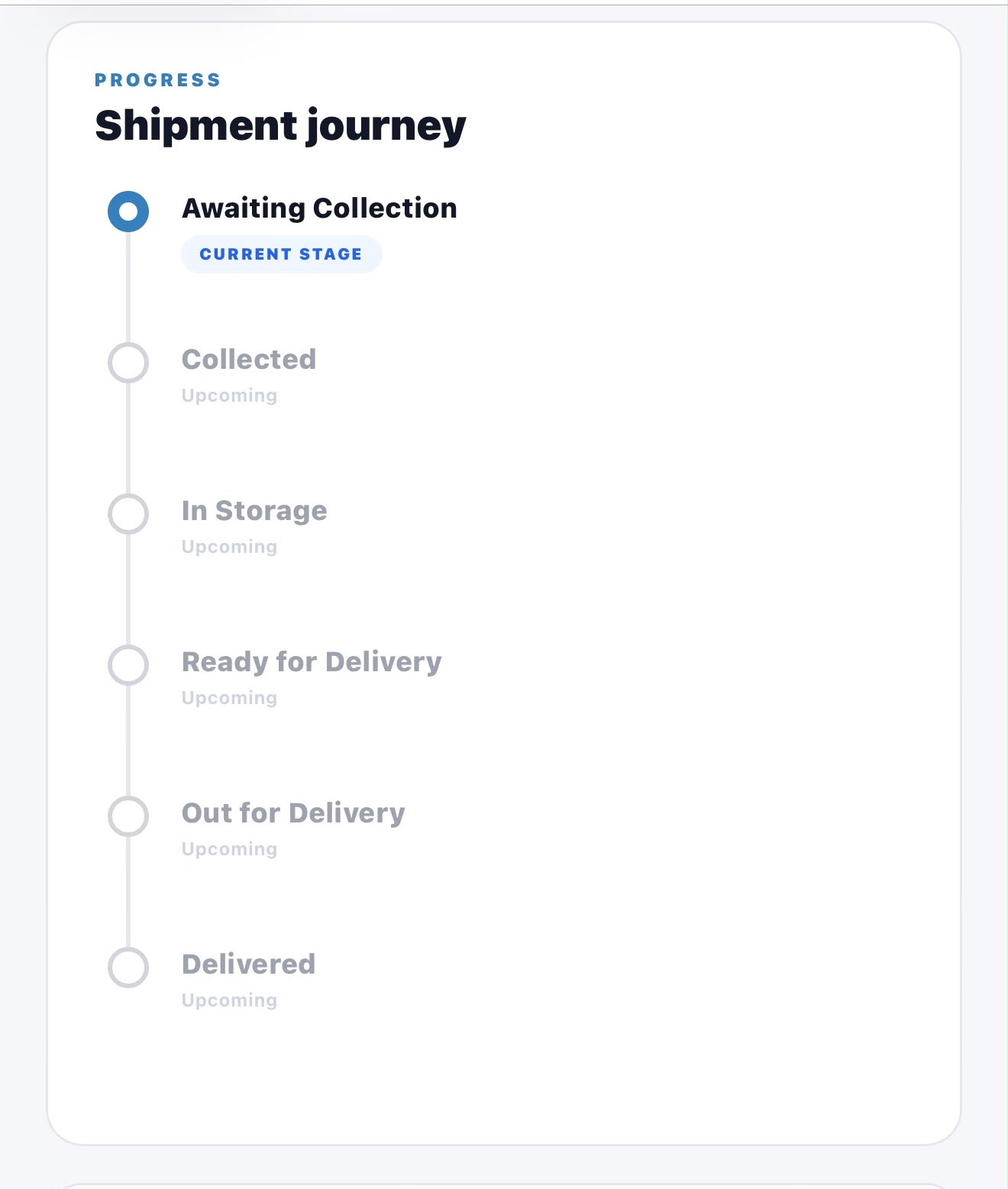 Shipment Tracker Screen